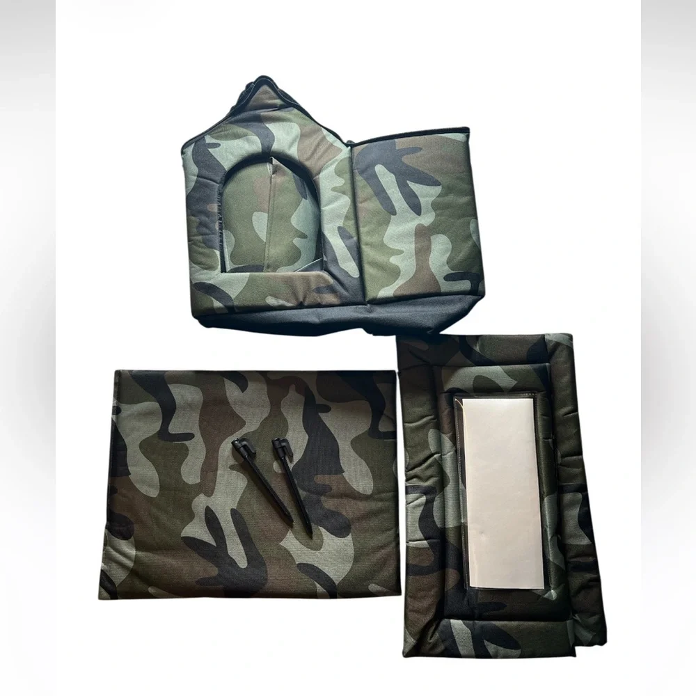 NWT Camo Soft Pet House Dog Cat Shelter w/ Cushion & Ground Stakes Small‎